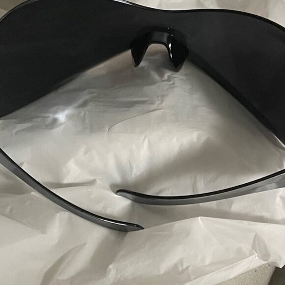 Neiman Marcus Luxury Oversized Shield Futuristic Sunglasses